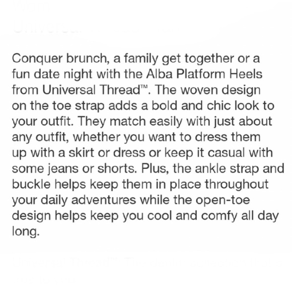 Women's Alba Wide Width Platform Heels Universal Thread Tan Size 9.5 - Picture 4 of 7